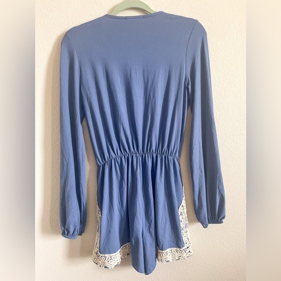 Altar'd State Long Sleeve Crochet Romper, Size Small - Picture 10 of 12